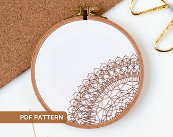 Little Doily Embroidery Pattern - Mandala Pattern - PDF Pattern - Beginner-Friendly Embroidery Pattern - Digital File