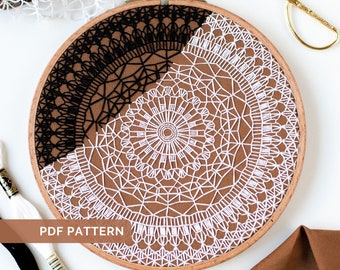 Doily Embroidery Pattern - Mandala Pattern - PDF Pattern - Beginner-Friendly Embroidery Pattern - Digital File