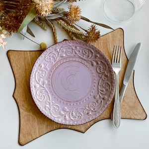 Wedding Rustic Table Décor, Wooden Charger Plate Set in Bulk, Classic Serving Plate Set, Easter Table Decor/ Gift for Mom image 1