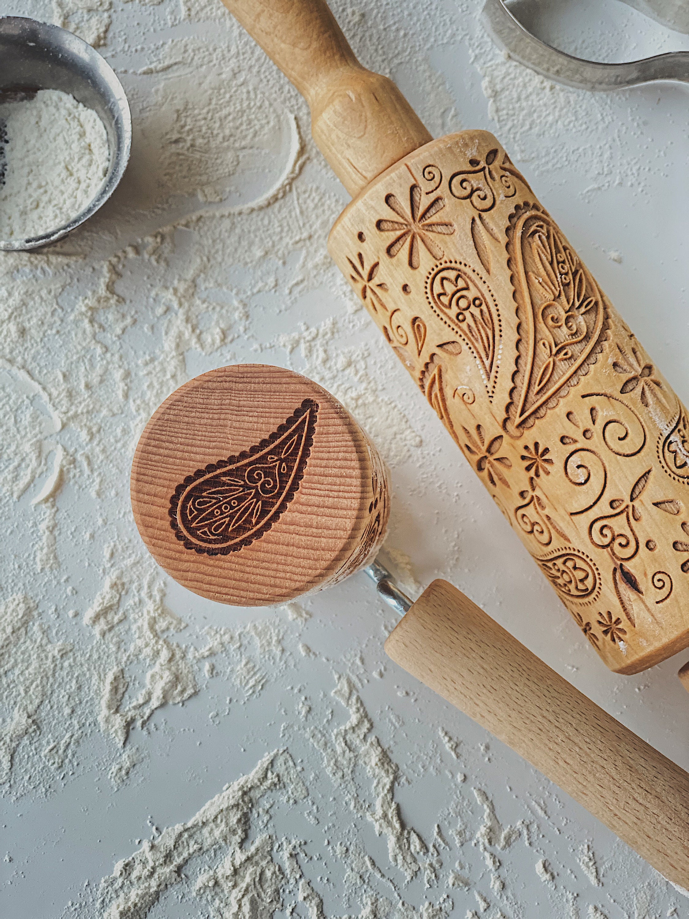 Floral Baking Mini Set of Rolling Pins Baking Lover Custom Etsy