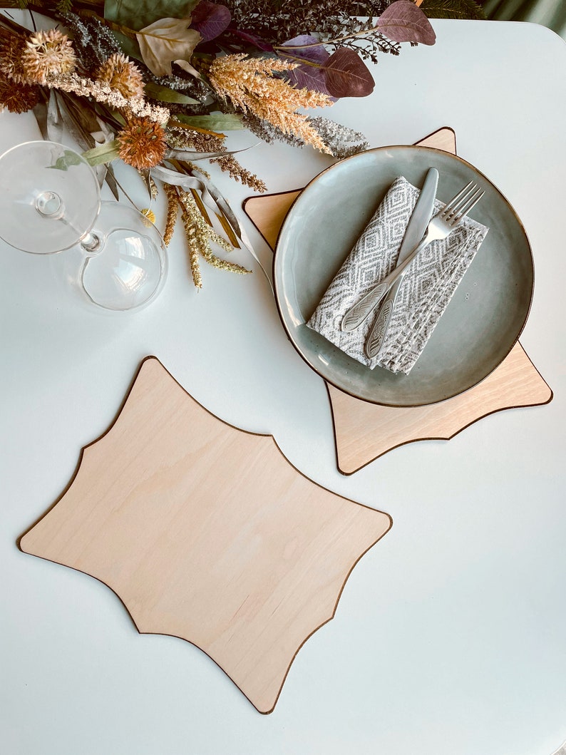 Wedding Rustic Table Décor, Wooden Charger Plate Set in Bulk, Classic Serving Plate Set, Easter Table Decor/ Gift for Mom image 4