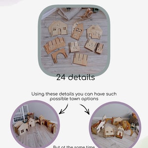 Montessori wooden play town, Personalized dollhouse, Handmade wooden toys, Unique wooden toys, Wooden baby toys, Easter Gifts for kid image 7