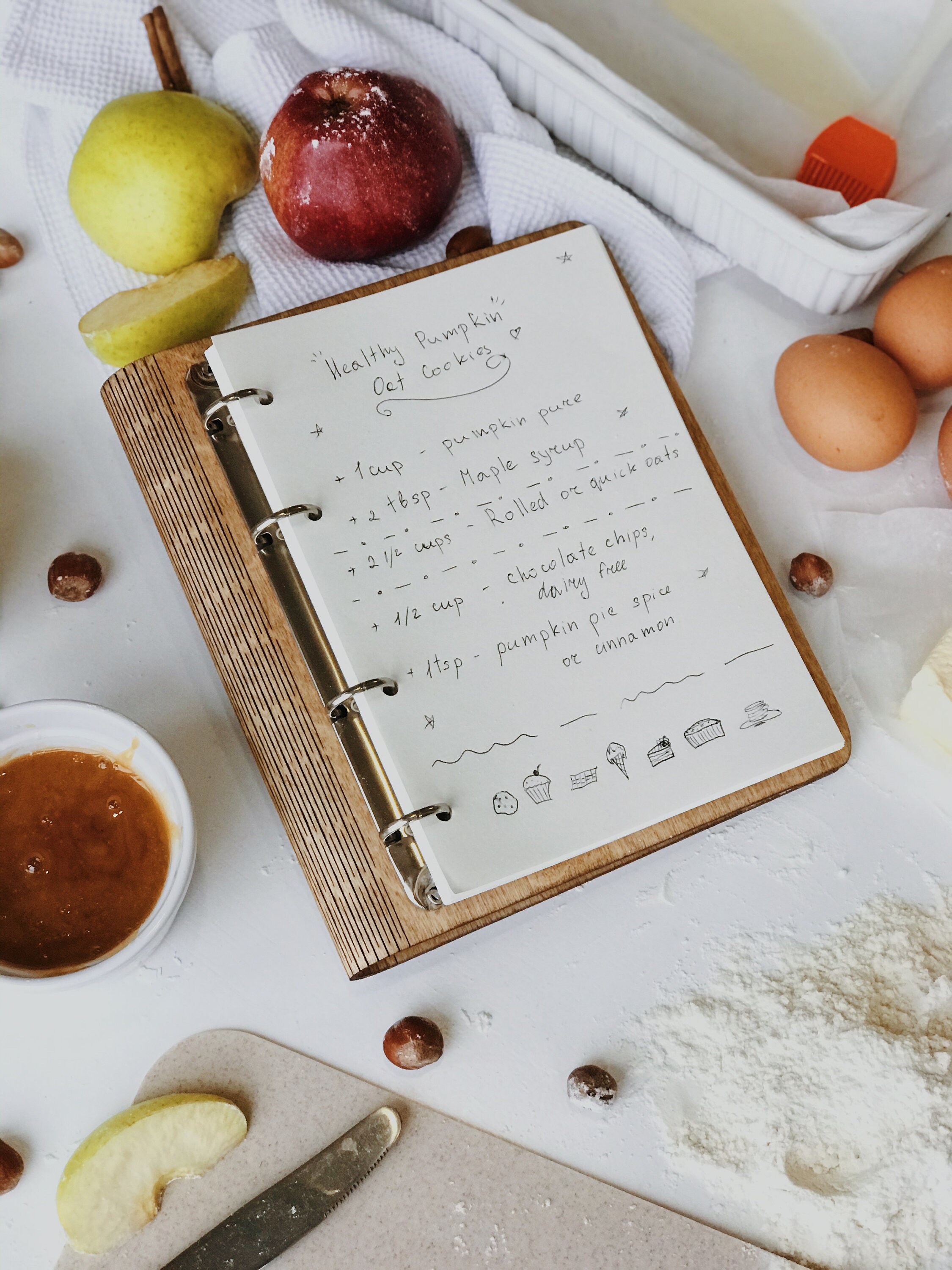 Custom Recipe Book Blank Cook Journal Baking Gift Wooden Etsy