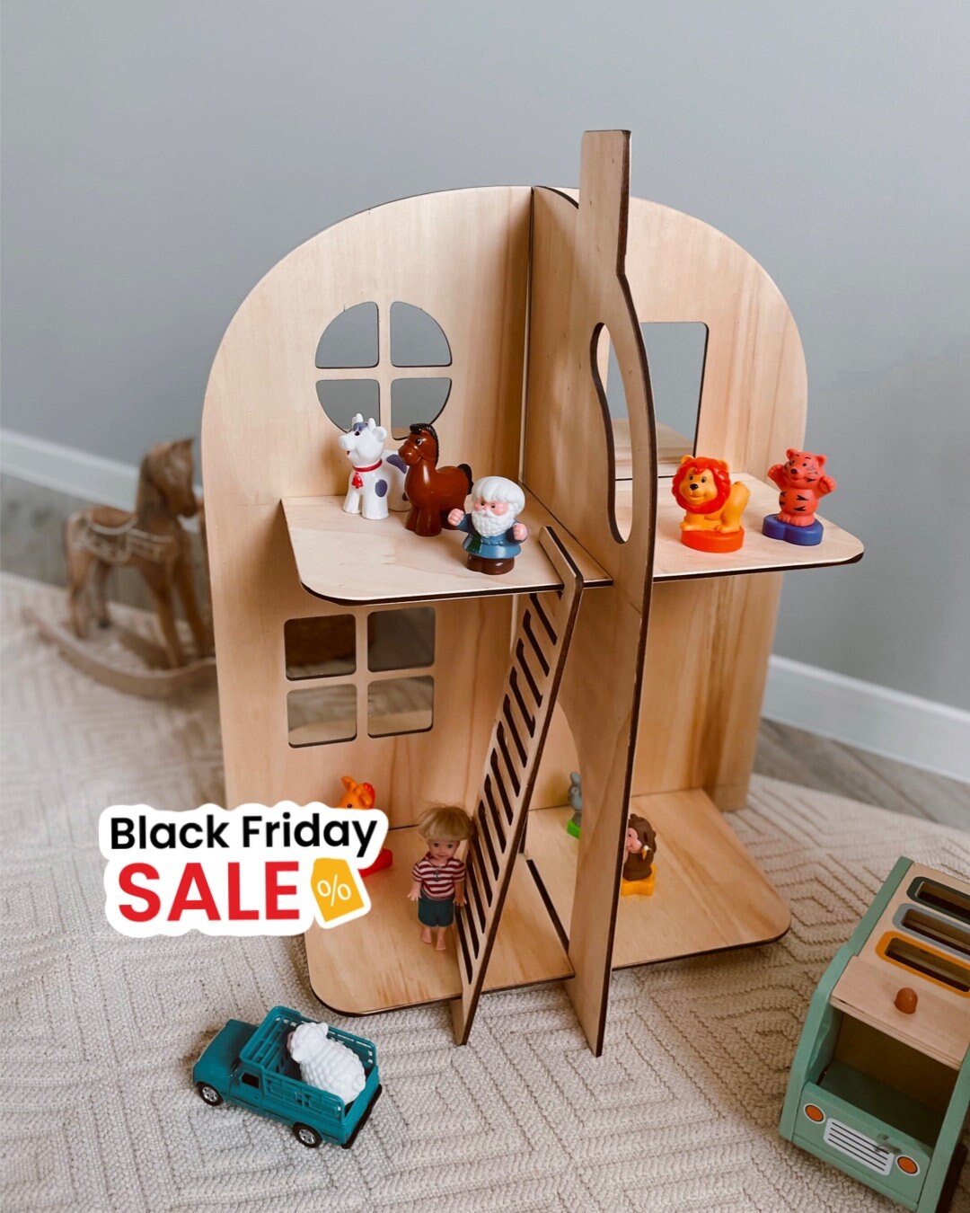 Wooden Dollhouse Town Personalized Gift Christmas Custom Etsy