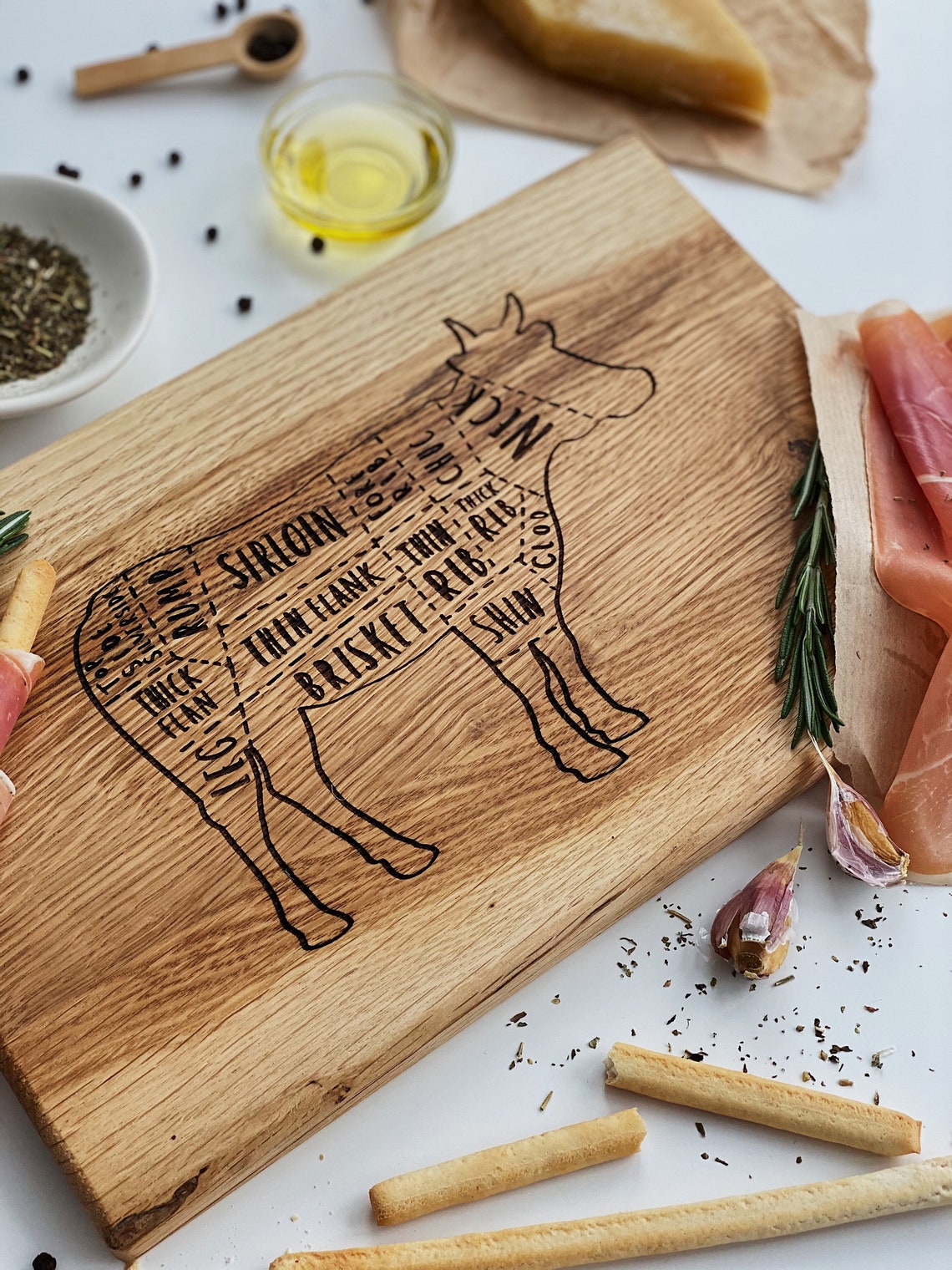 BBQ Meat Cutting Board Custom Wooden Serving Board with Etsy