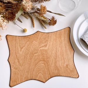 Autumn Hosting Decor, Coasters & Plates Set, Table Décor, Serving Plate Set, Thanksgiving Table Decor, Wooden Place Mat, Wooden Dinner Plate