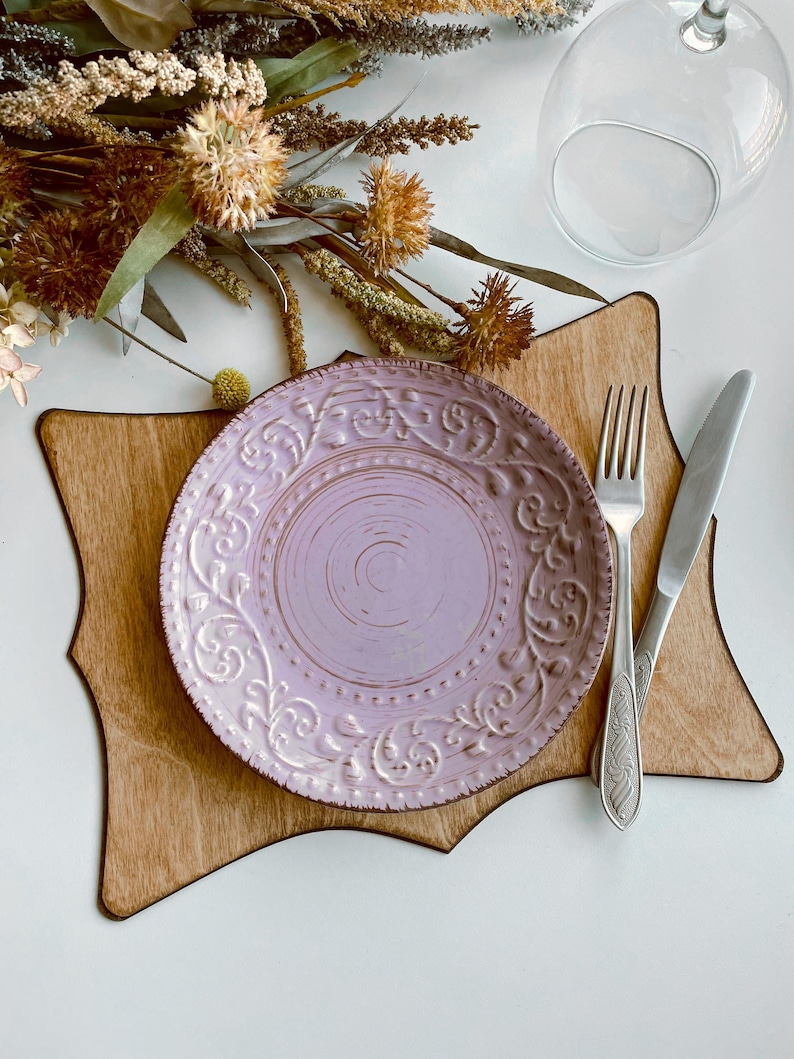Wedding Rustic Table Décor, Wooden Charger Plate Set in Bulk, Classic Serving Plate Set, Easter Table Decor/ Gift for Mom image 1