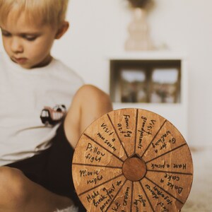 Baby shower fun, Family game night, Personalized spin the wheel game, Wooden dry erase wheel for baby shower, Easter gift, Mothers day gift image 4