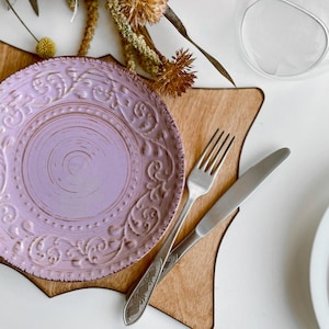Holiday Table Décor, Charger Plate Set In Bulk, Classic Wooden Serving Plate Set, Thanksgiving Table Decor, Gift for Mom, Wooden Coasters