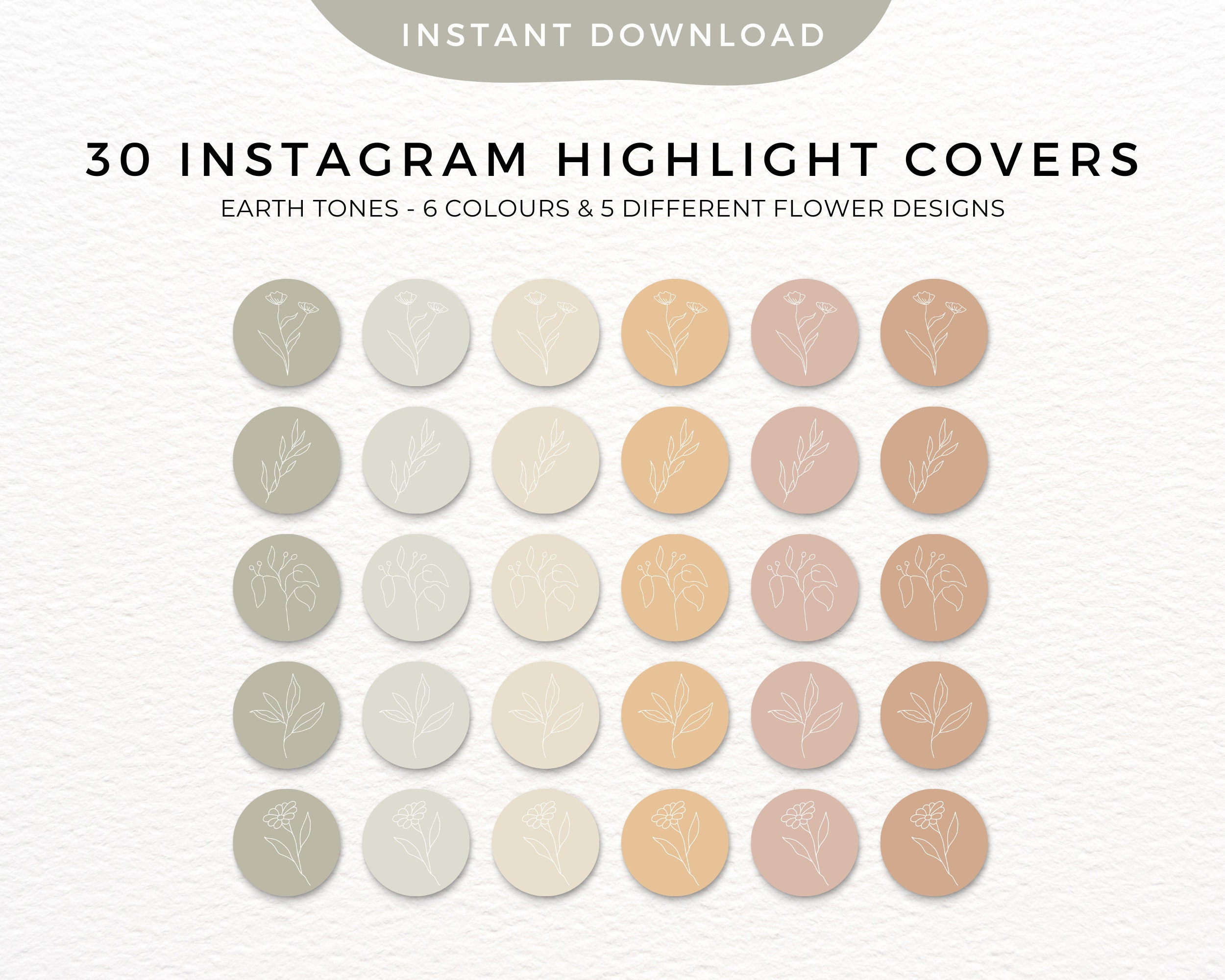 30 Instagram Highlight Covers! Earth Tones Floral Instagram Highlight ...