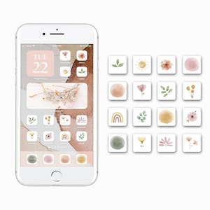 Watercolour Floral Icons for iPhone iOS 14 App Icons & Instagram Story Highlight Icons. 16 Watercolour Floral Instagram and iPhone Icons