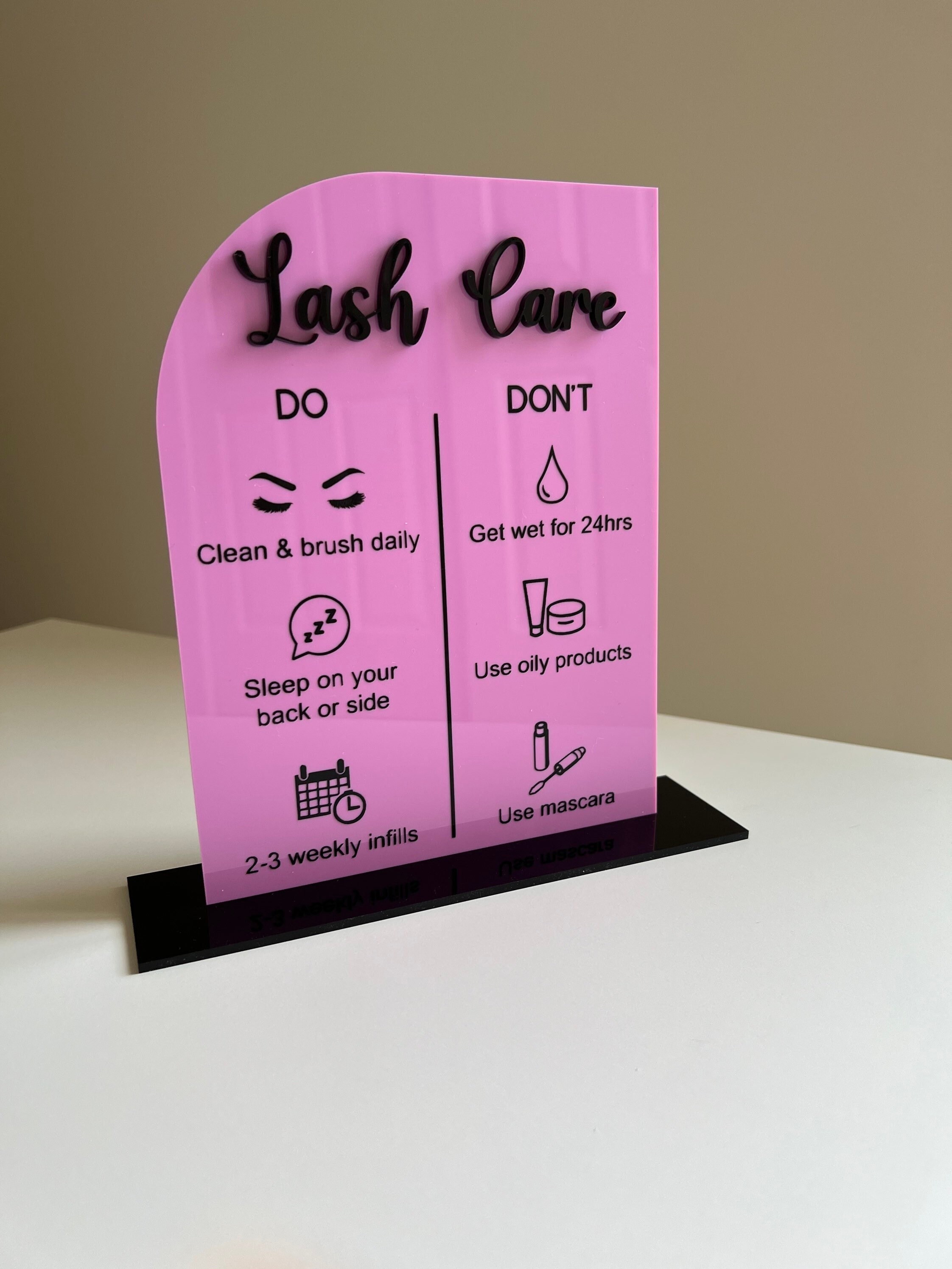 Layered Acrylic Care Instructions Sign Custom Acrylic Sign Etsy Australia