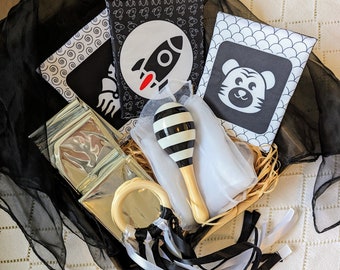 Newborn baby sensory black and white gift box | baby's first Christmas | new baby gift