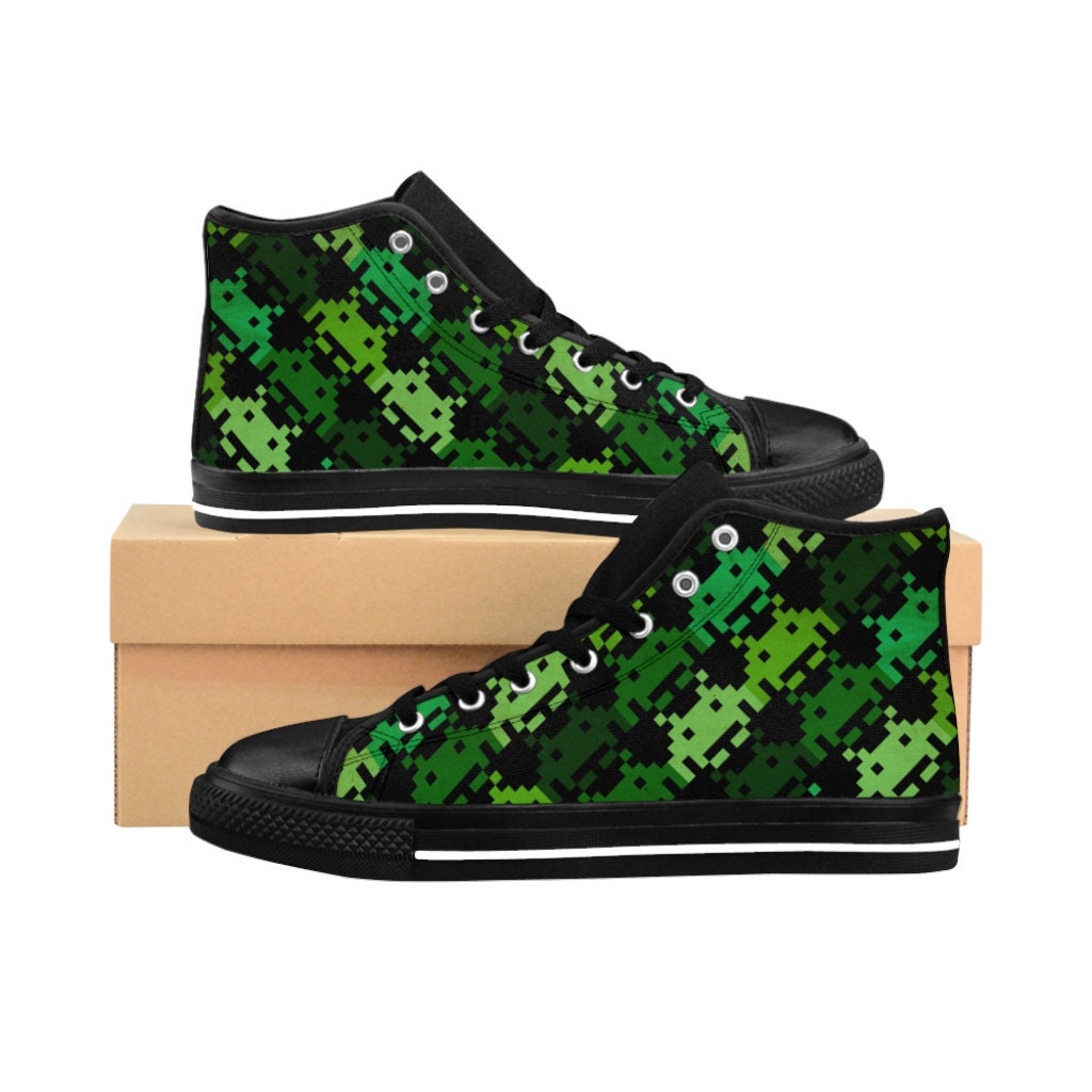 Space Invaders Schoenen Retro Video Game Hoge Tops - Etsy Nederland