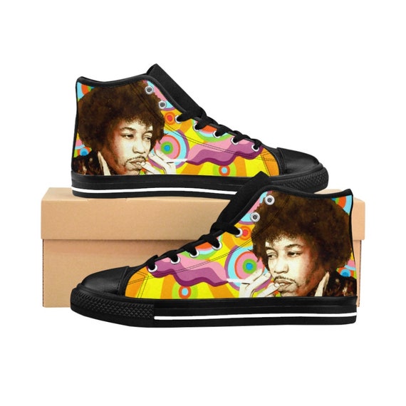 Jimi Hendrix Schoenen Psychedelische schoenen in High Top - Etsy België
