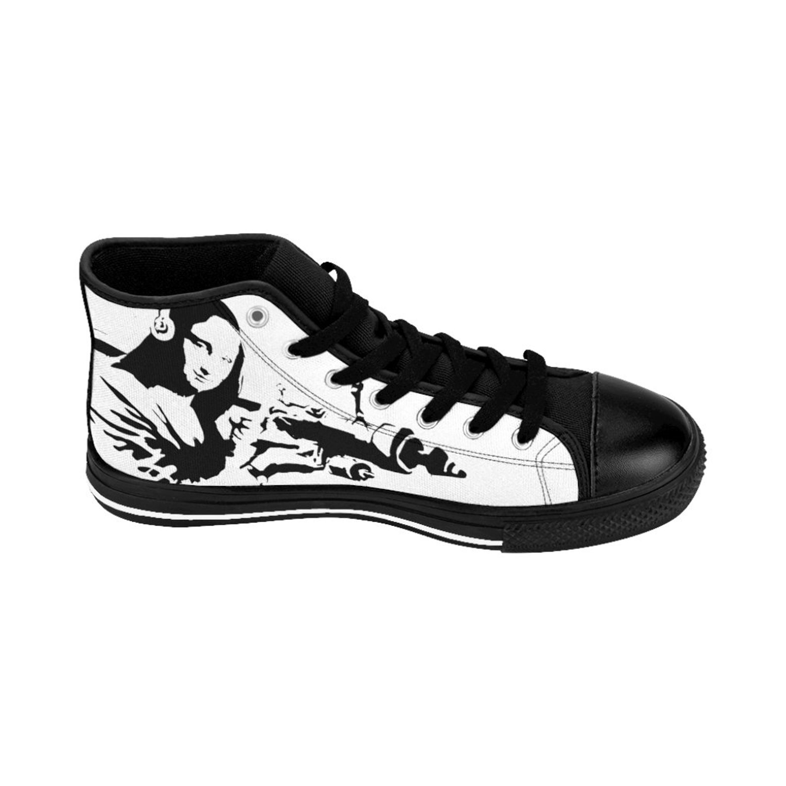 Banksy Mona Lisa Bazooka Shoes Banksy High Top Converse - Etsy