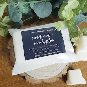 cera di menta dolce ed eucalipto si scioglie, 100% cera di soia, vegan friendly, cruelty free