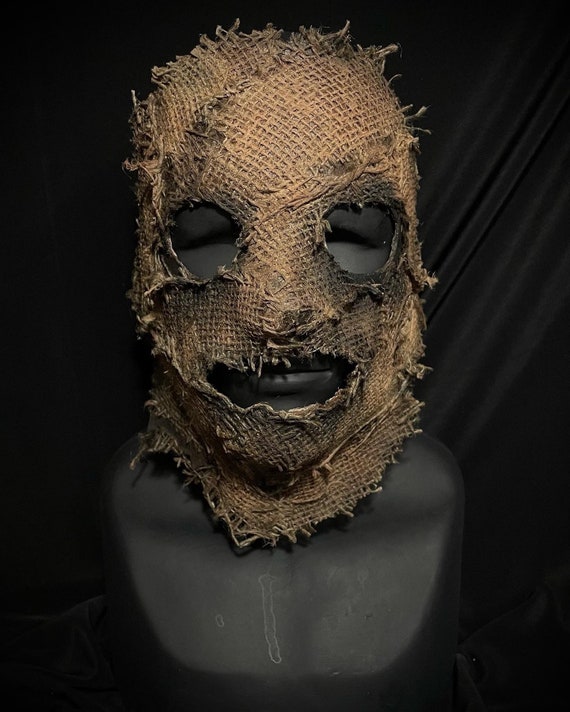How to make a scary scarecrow mask with burlap for Halloween