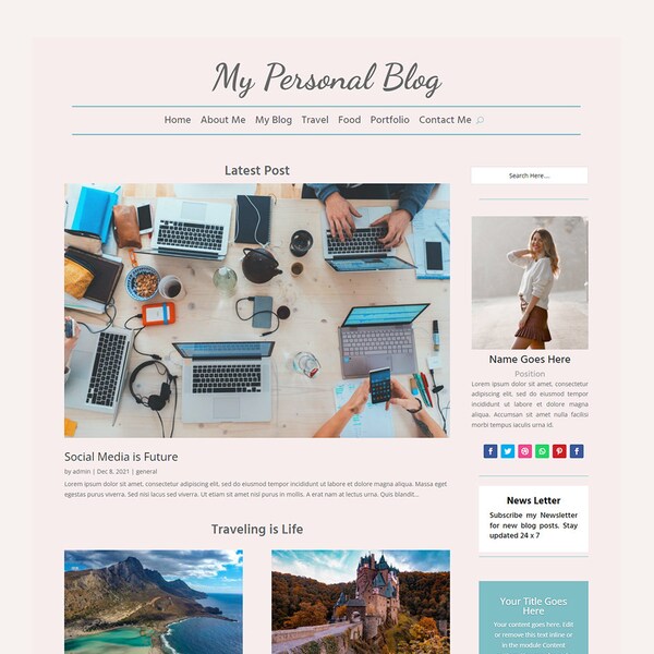 WordPress blog layout for food, travel, fashion blogger - Divi Elegant theme