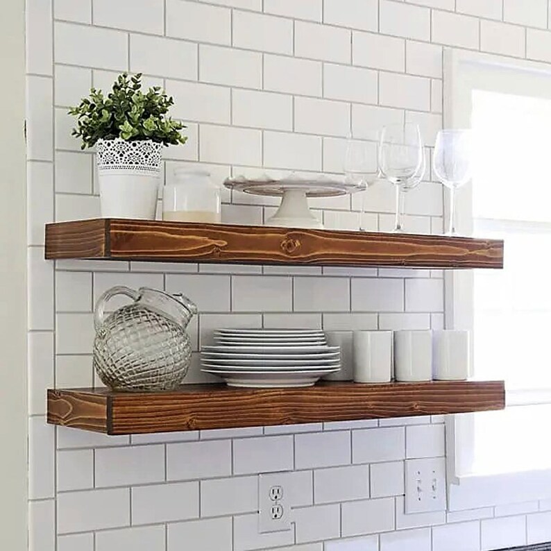 Thick Floating Shelf Floating Shelves Wood Floating Shelf Etsy