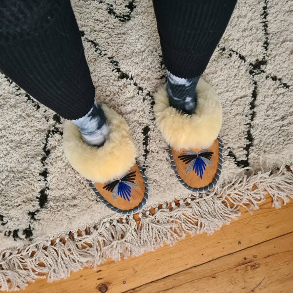 Sheepskin Mules - Navy