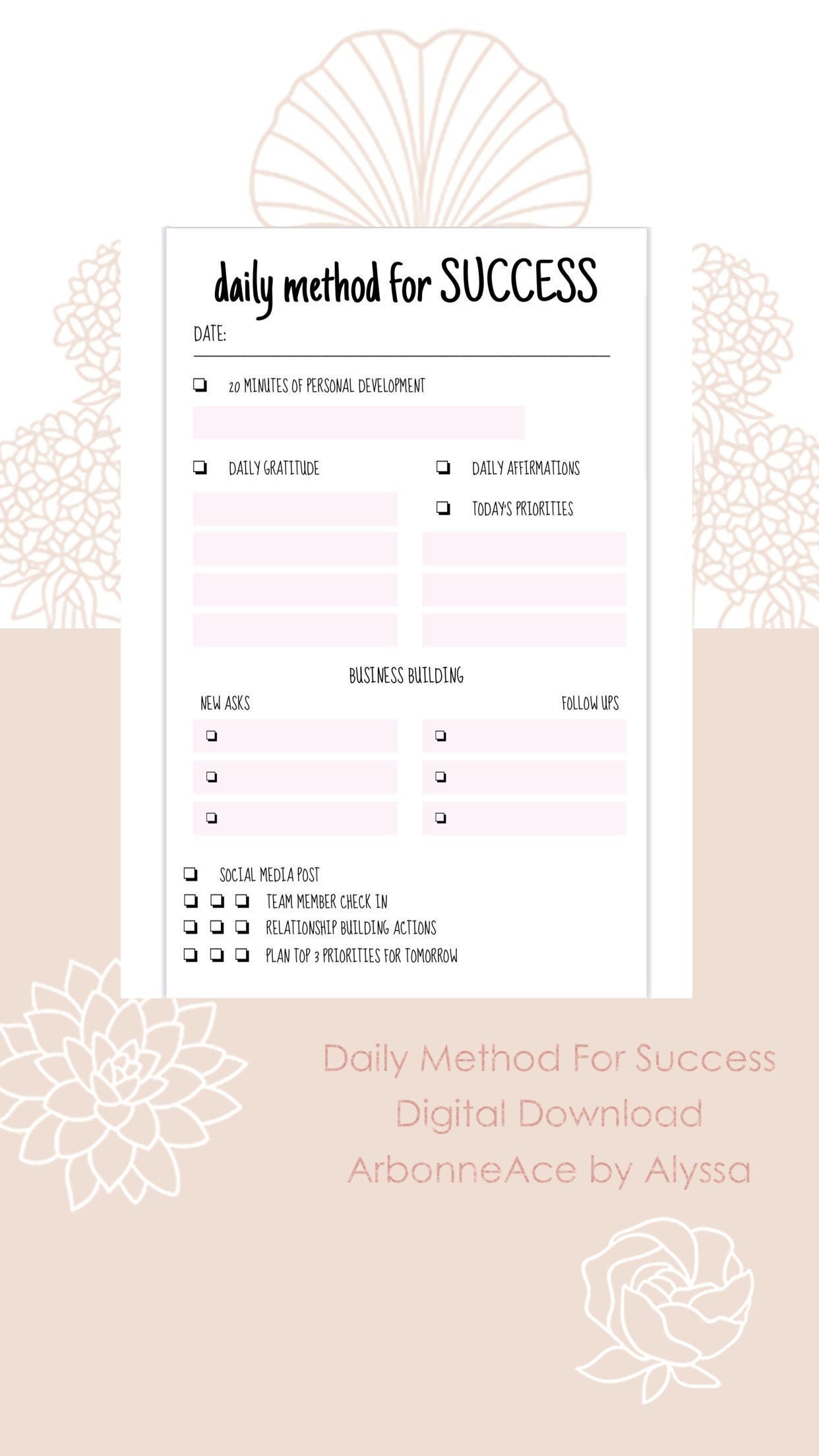 Arbonne Daily Method for Success Digital Download Etsy