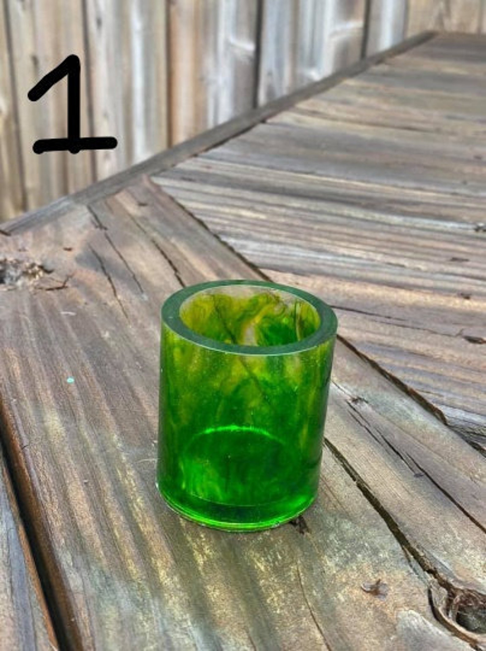 Resin Green Shot Glasses Etsy