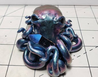 Sculpture by Richard Chalifour Black Octopus cephalopod refrigerator art magnet