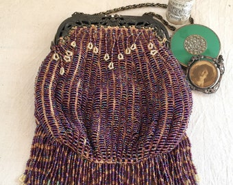 Flapper Purse, Needs Repair, 1920s Micro Beaded, Preloved Survivor!