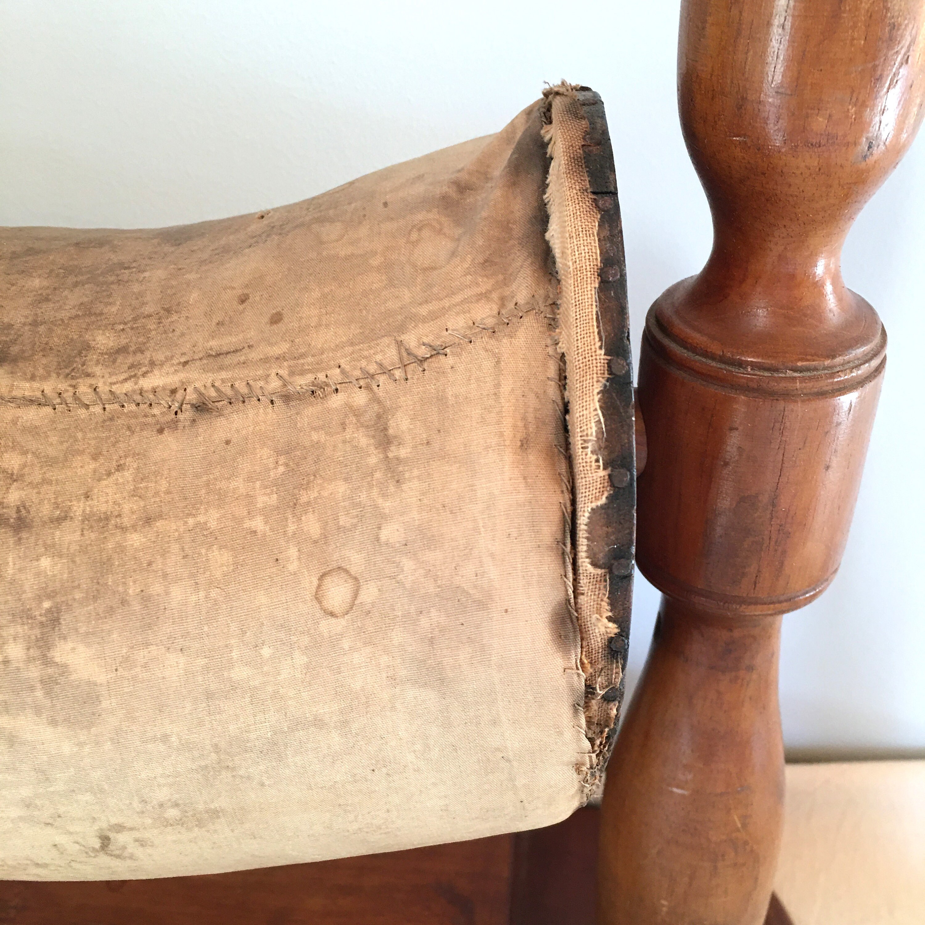 1800's Bobbin Lace Roller Pillow Stand With Attached Storage Box, Lace