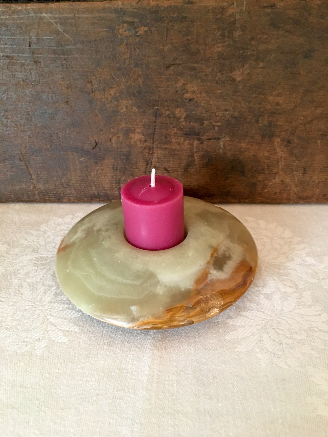 Polished Stone Candle Holder Votive Candle or Tealight Etsy