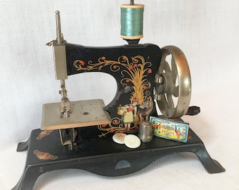 1920's - 1930's Toy Sewing Machine, Little Red Riding Hood, Made in Germany