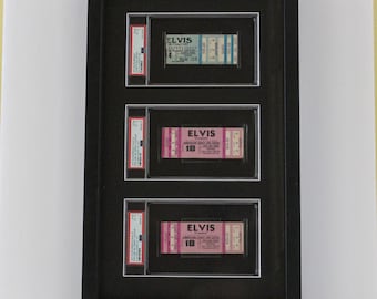 Framed 1977 Elvis Presley Concert Tickets: PSA-Authenticated Maine Memorabilia