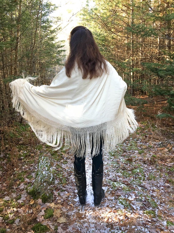 Vintage Silk Piano Shawl, 1920's