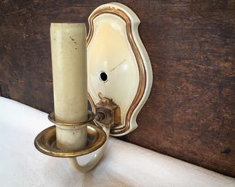 Art Deco Enameled Brass Wall Sconce - 1920s After Sunset Lightolier