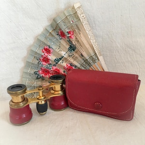 Early 20th Century Birks French Opera Glasses with Leather Case