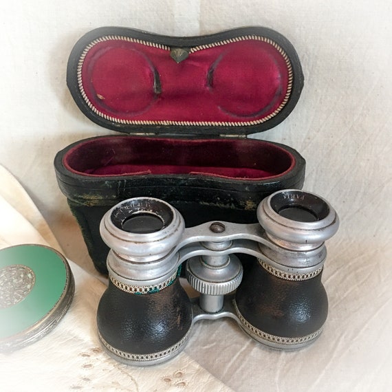 Early 1900’s Lamour Paris Opera Glasses with Silk 