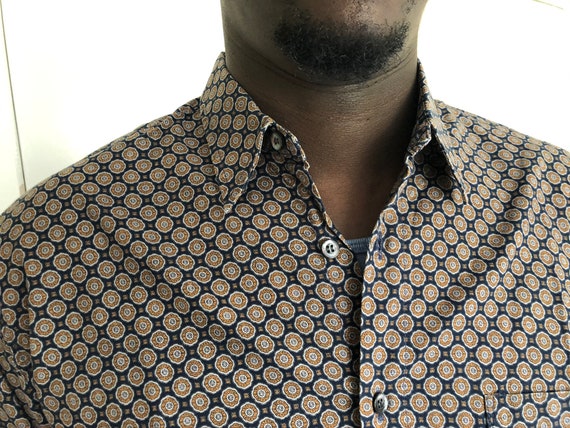 Angelo Litrico men’s vintage patterned shirt size… - image 3