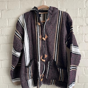 Moroccan hippy jacket Berber clothing traditional Moroccan hoodie jacket for men Berber sweater Berber wool & cotton warm Djellaba jacket M