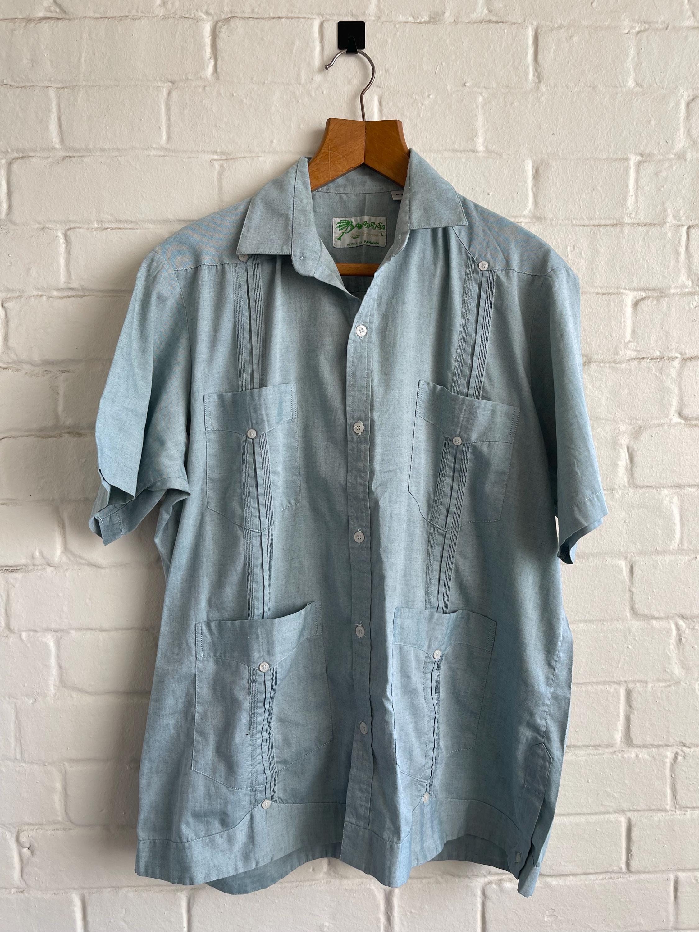 Vintage 70s Panabrisa Guayabera Made in Panama Embroidered