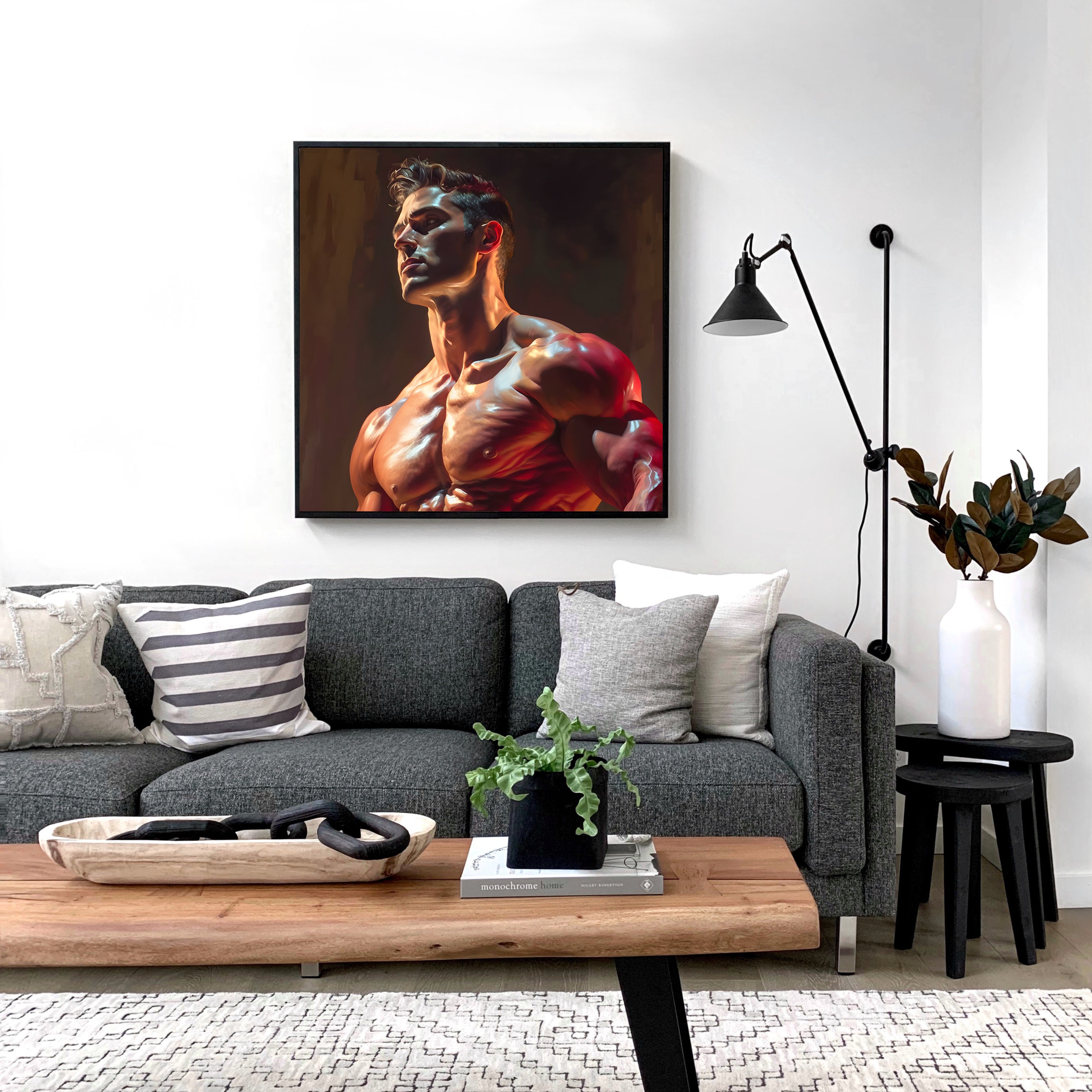 Male Portrait Digital Art Ai Generated, Realistic Art Oil Painting, Man