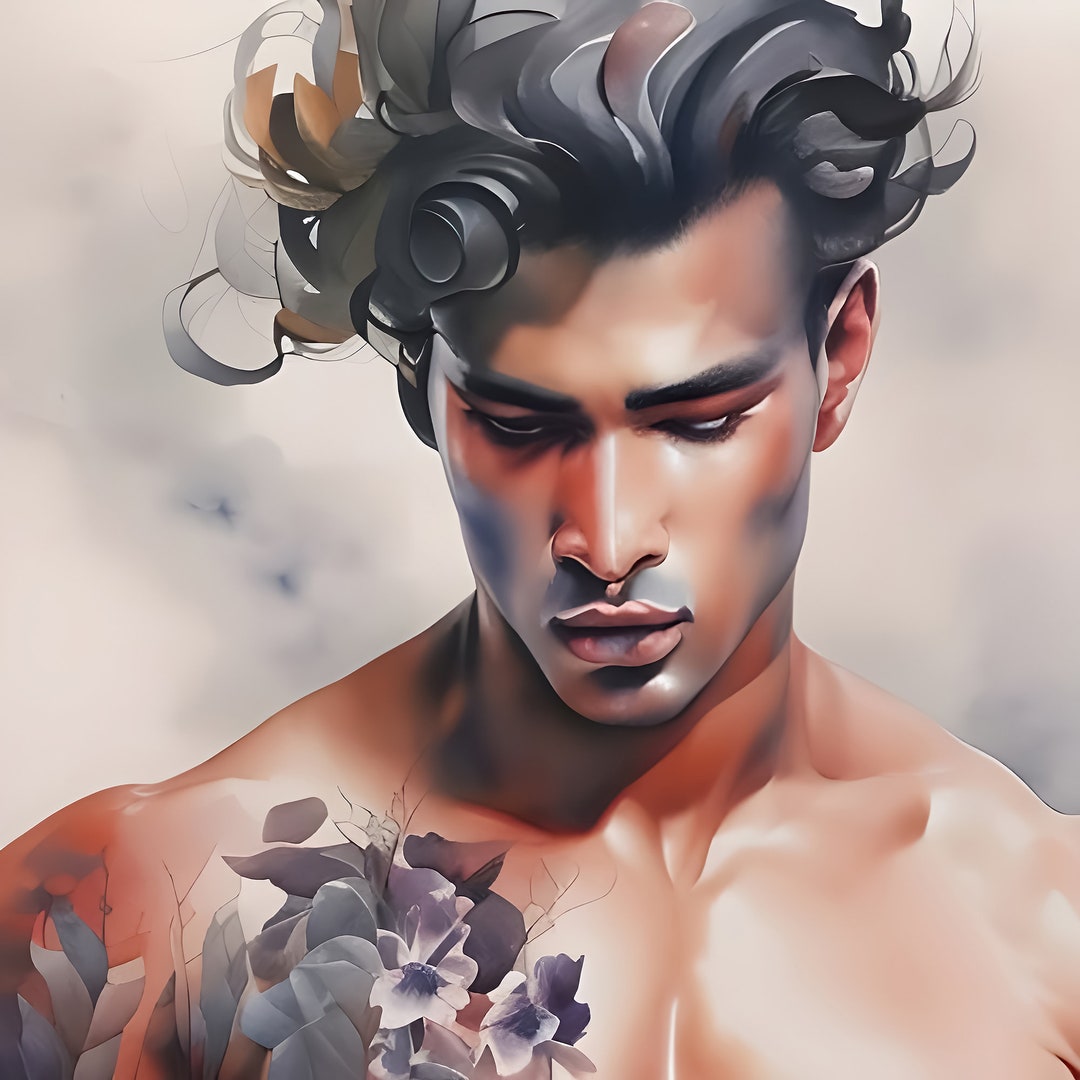 Male Nude Figure Portrait Art Ai Generated Nude Male Torso - Etsy