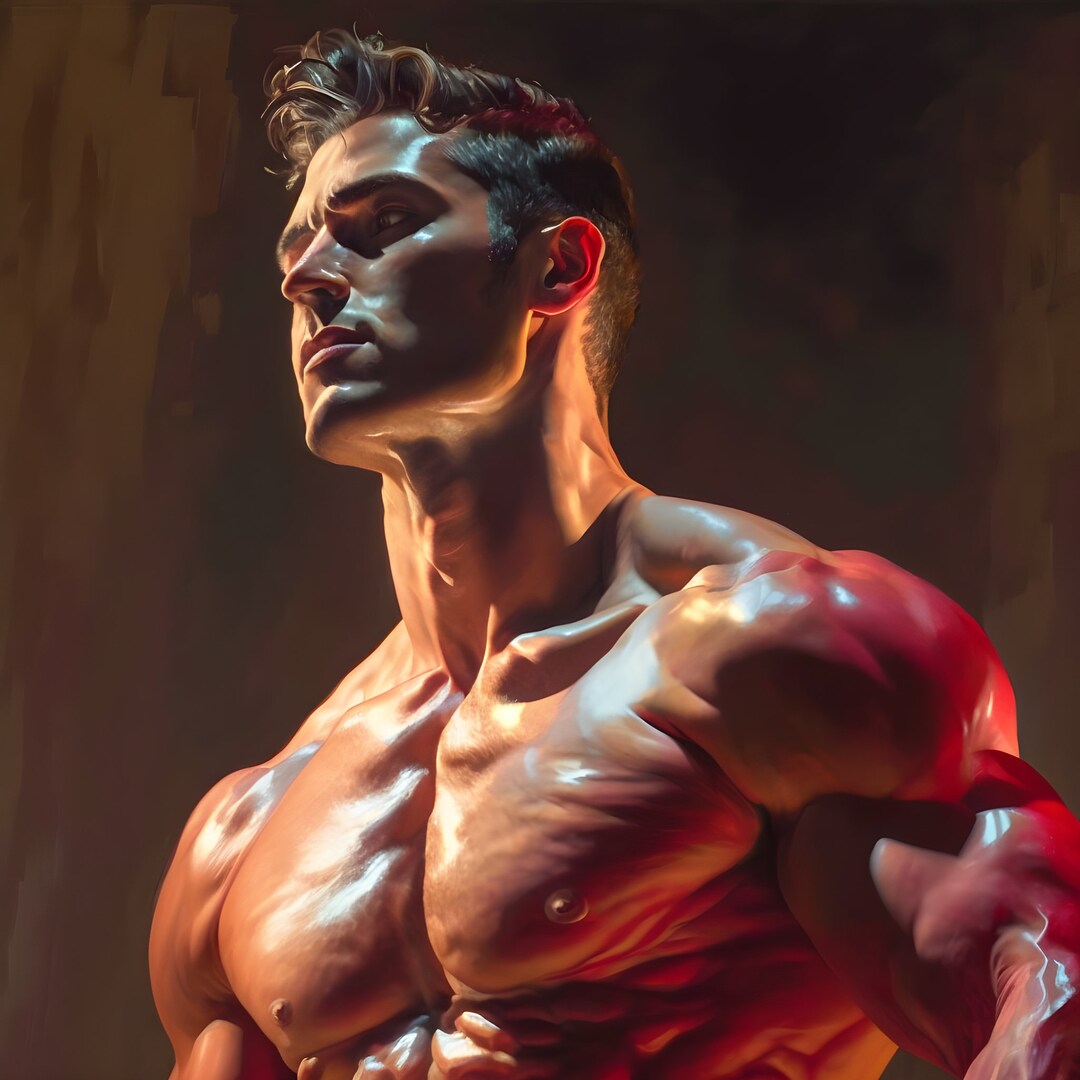 Male Portrait Digital Art Ai Generated Realistic Art Oil - Etsy