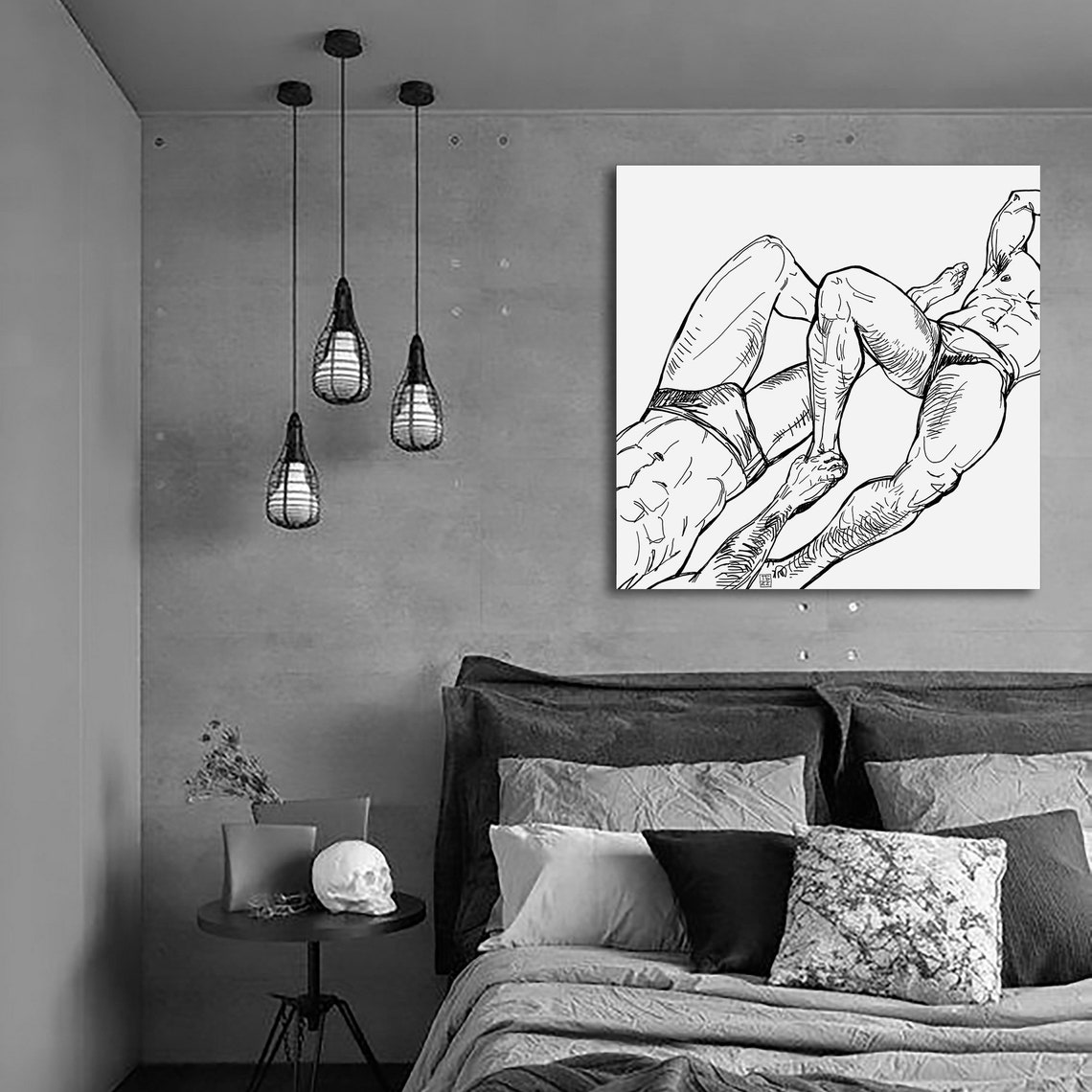 Mens Legs Nude Art Gay Art Square Image Erotic Lying Men | Etsy