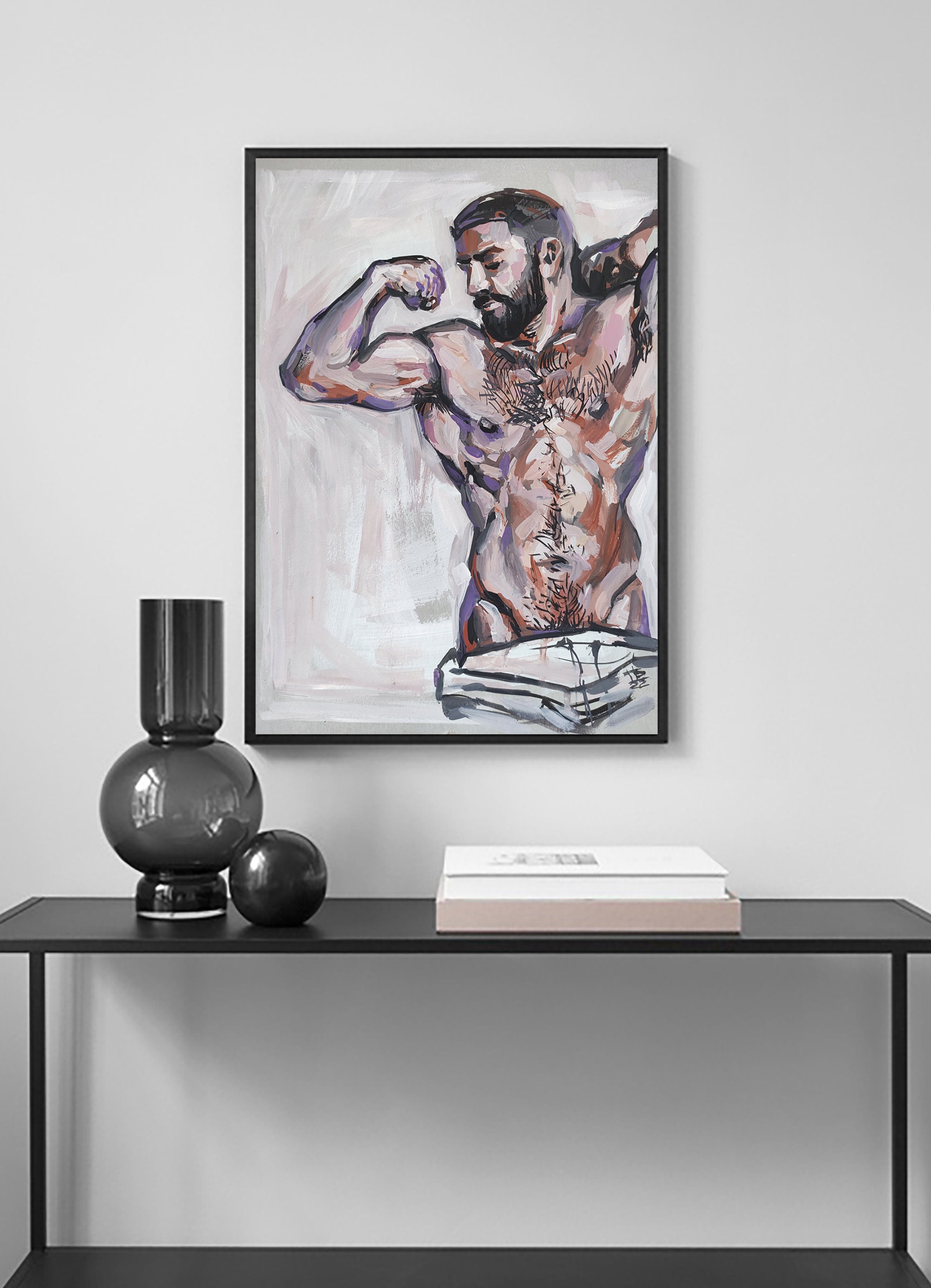 Nude Erotic Figure Muscle Man Original Painting Nude Male Gay Art nude-erotic-figure-muscle-man-original-painting-nude-male-gay-art