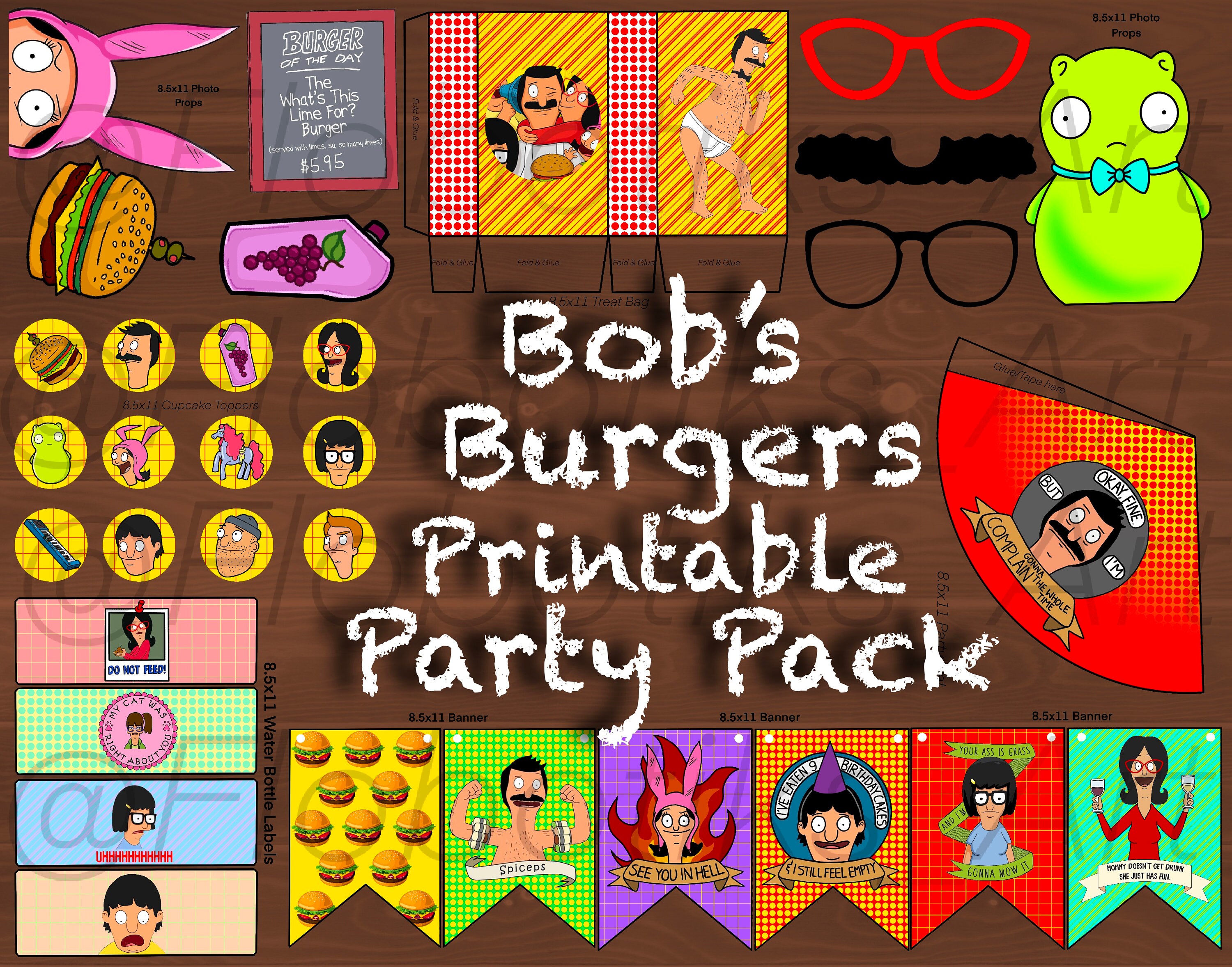 Bobs Burgers Printable Party Decorations | Etsy
