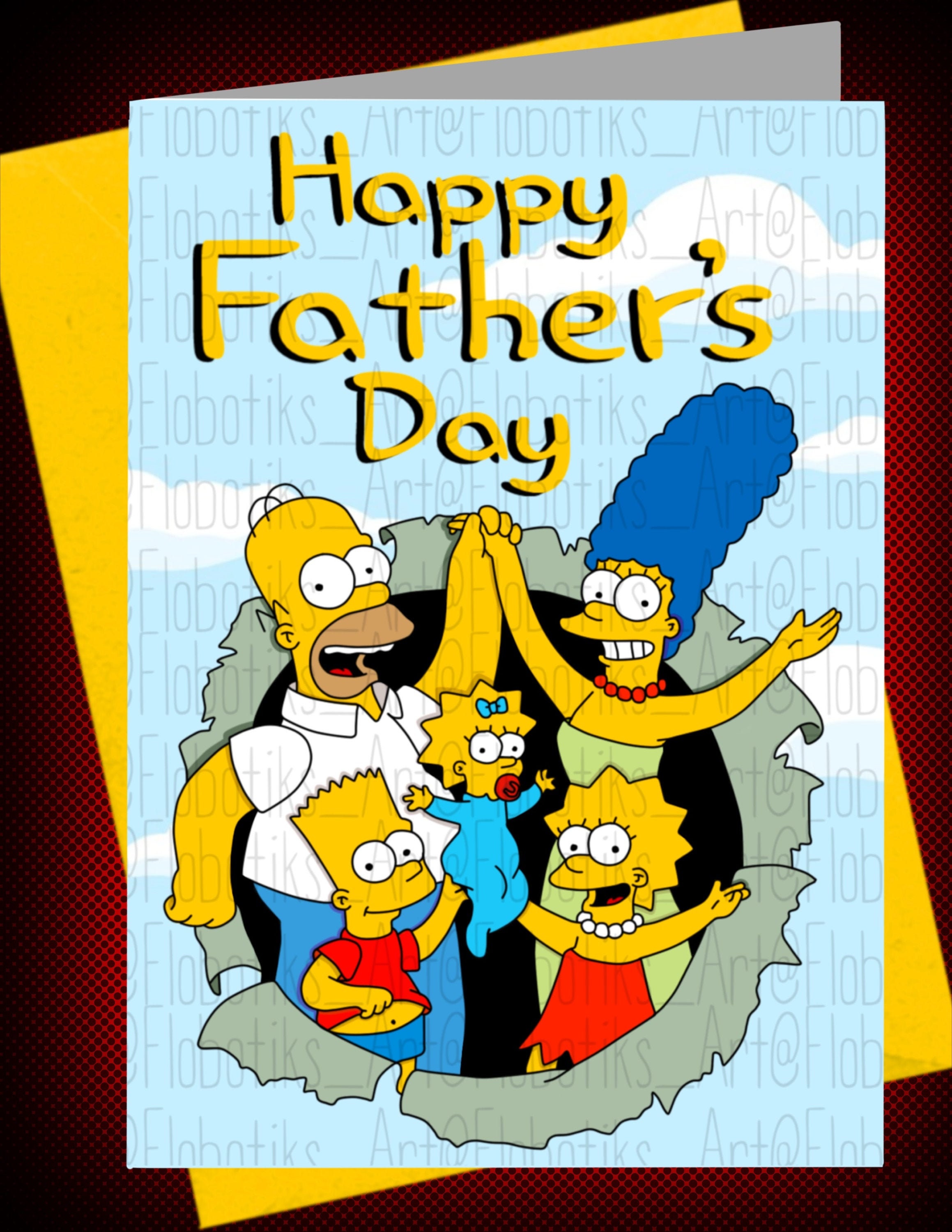 The Simpsons Happy Fathers Day Card PDF FILE ONLY Digital | Etsy