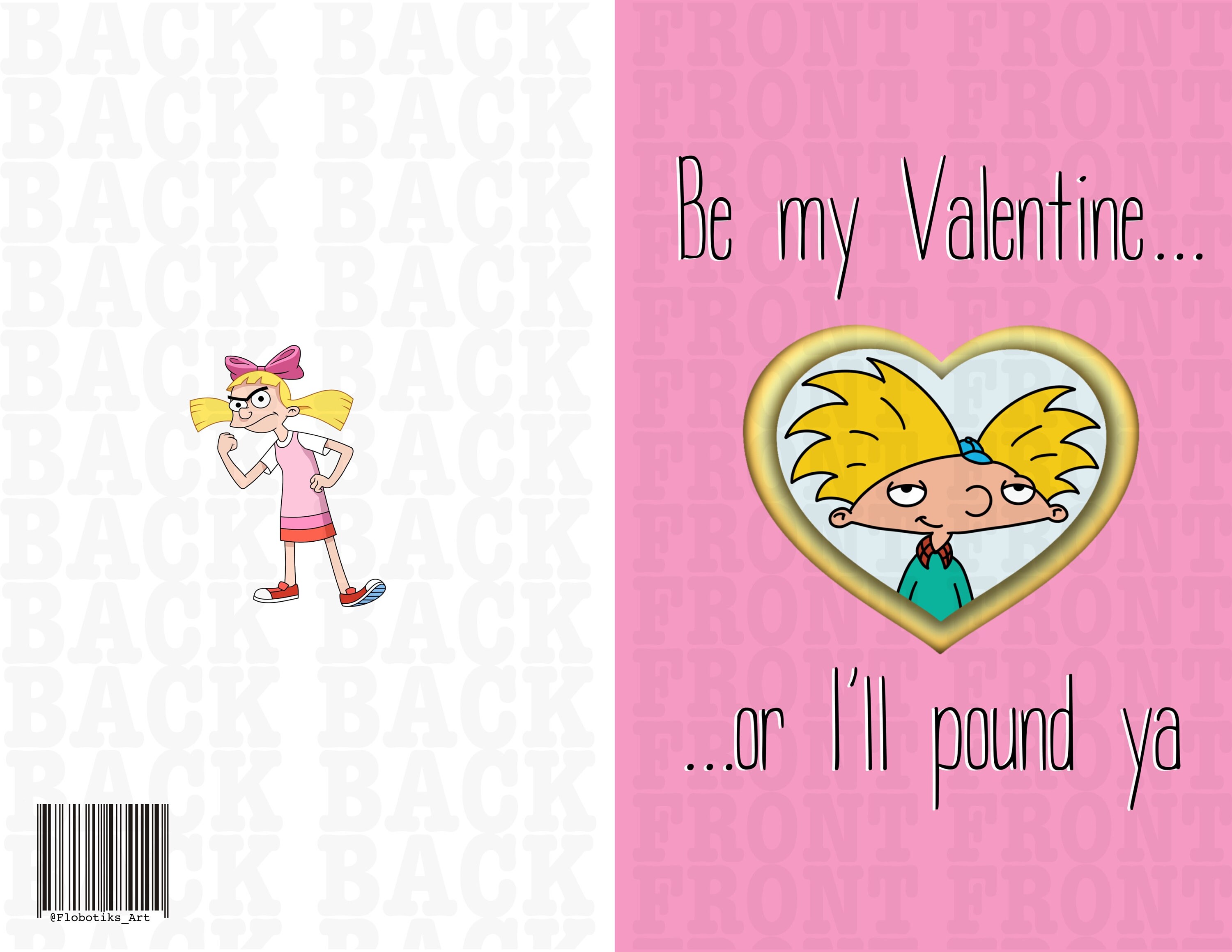 Hey Arnold printable Valentine's Day card | Etsy