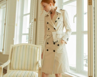 Linen Blazer with Imitation Flap Pockets and Buttons Women Linen Blazer with Notched Lapel and Long Sleeves