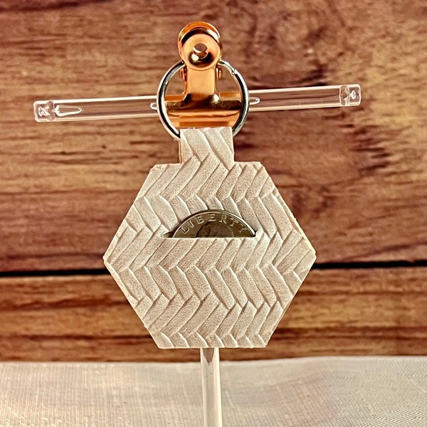 Hexagon Braided Quarter Keeper Keychain | Aldi's Quarter Holder | Cart Quarter | Laundry Coins